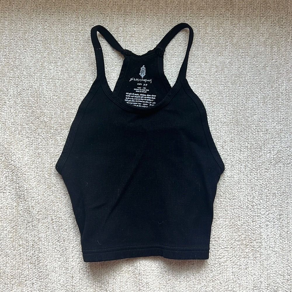 Free People Cropped Black Tank
